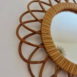 Rattan “flower” mirror from the 70s