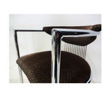 6 barrel back vintage Italian dining chairs attributed to Milo Baughman