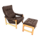 Fauteuil scandinave en cuir, Suède, 1970