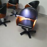 4 x '80s Italian barber chair, height adjustable