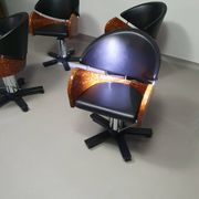 4 chaises de barbier italiennes des années 80, réglables en hauteur