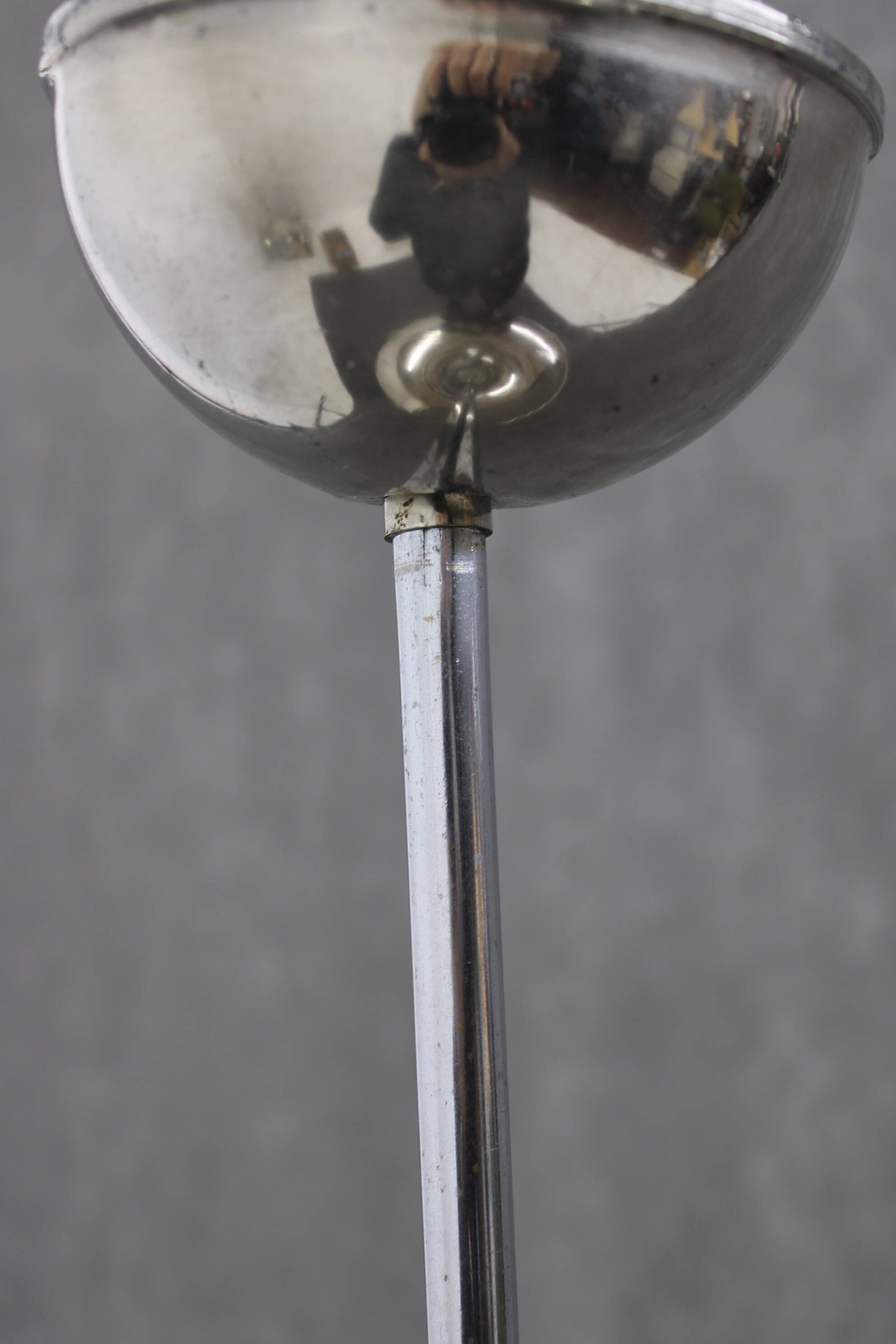 1930s Bauhaus Chrome Plated Chandelier by Anyz, Czechoslovakia