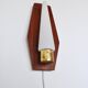 Scandinavian modern danish wall light in teak, brass and opaline glass, 1960s