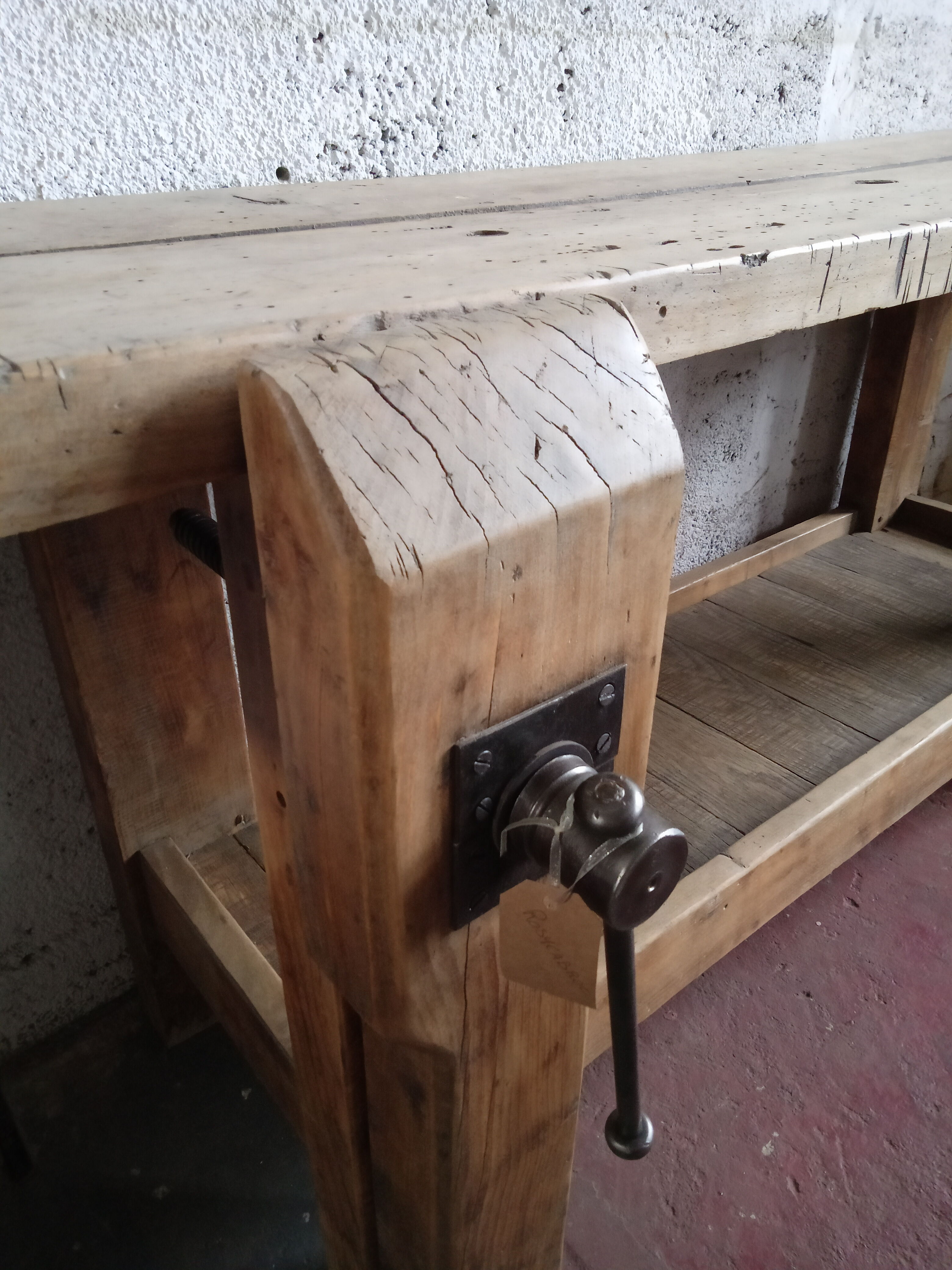 Waxed oak cabinetmaker's workbench