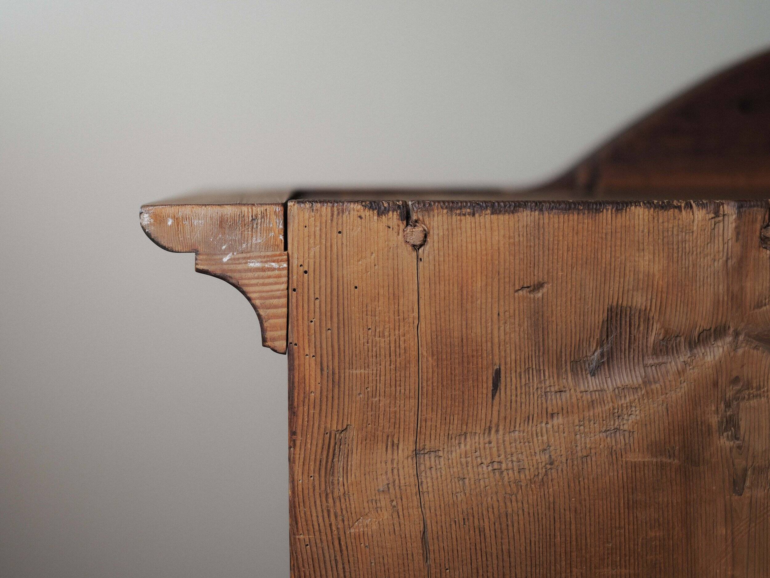 Bavarian wardrobe painted in solid pine, Folk Art, 19th century