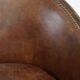 Set of 2 club chairs/armchairs in dark cognac leather