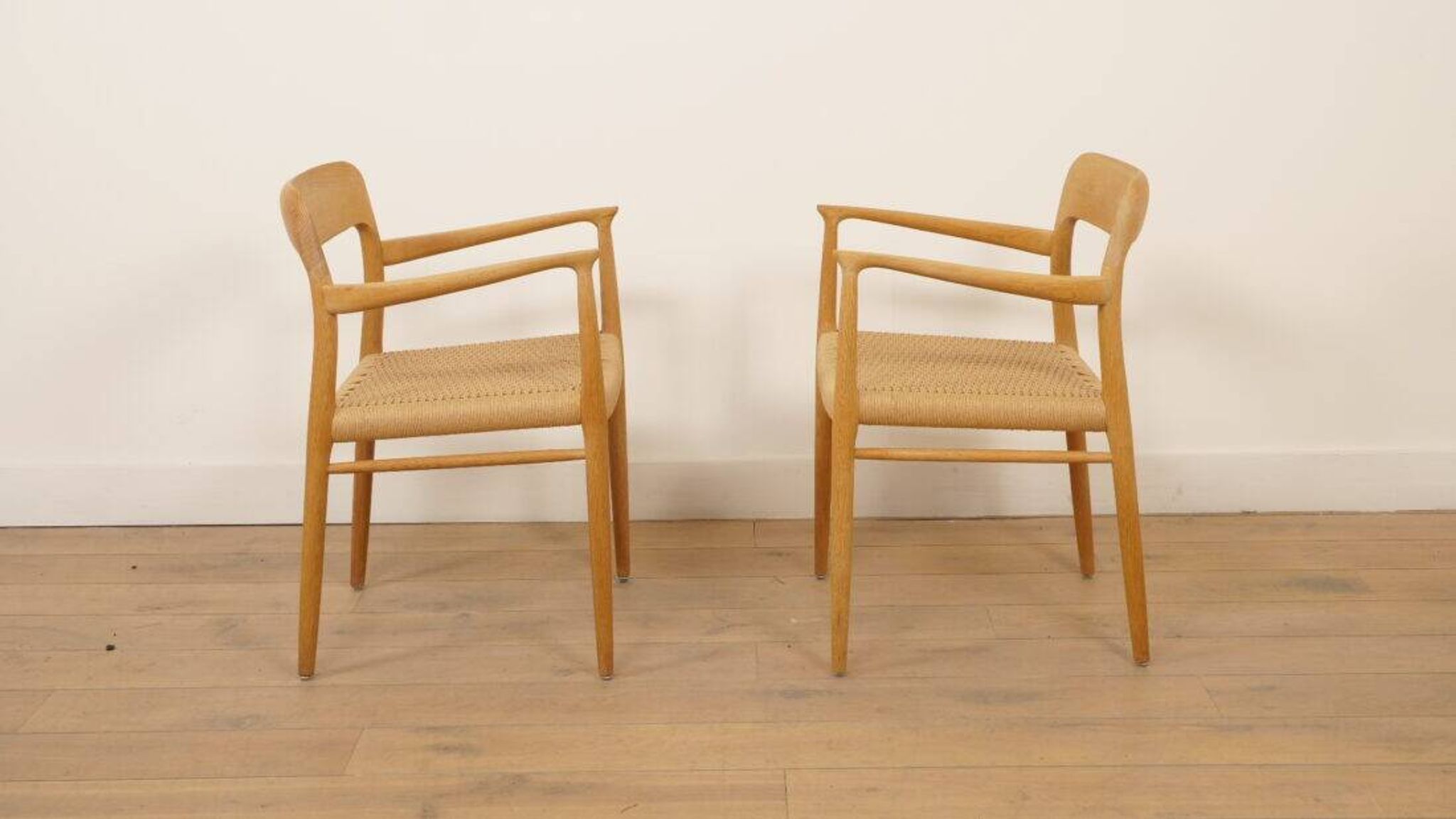 2 chaises de salle à manger Niels Otto Moller | Modèle 56 | Chêne | Rénovées