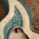 Set of two numbered vintage ceramic wall swallows