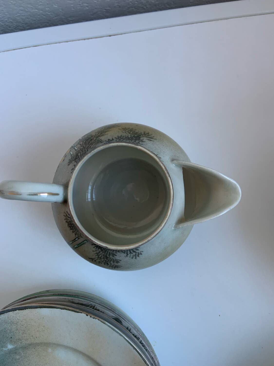 Fine porcelain tea service Japan - Decor of Cranes and Bamboo