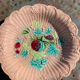 Plate, barbotine bowl, old fruit model, art deco and collector