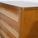 Commode vintage en bois et rotin 1950