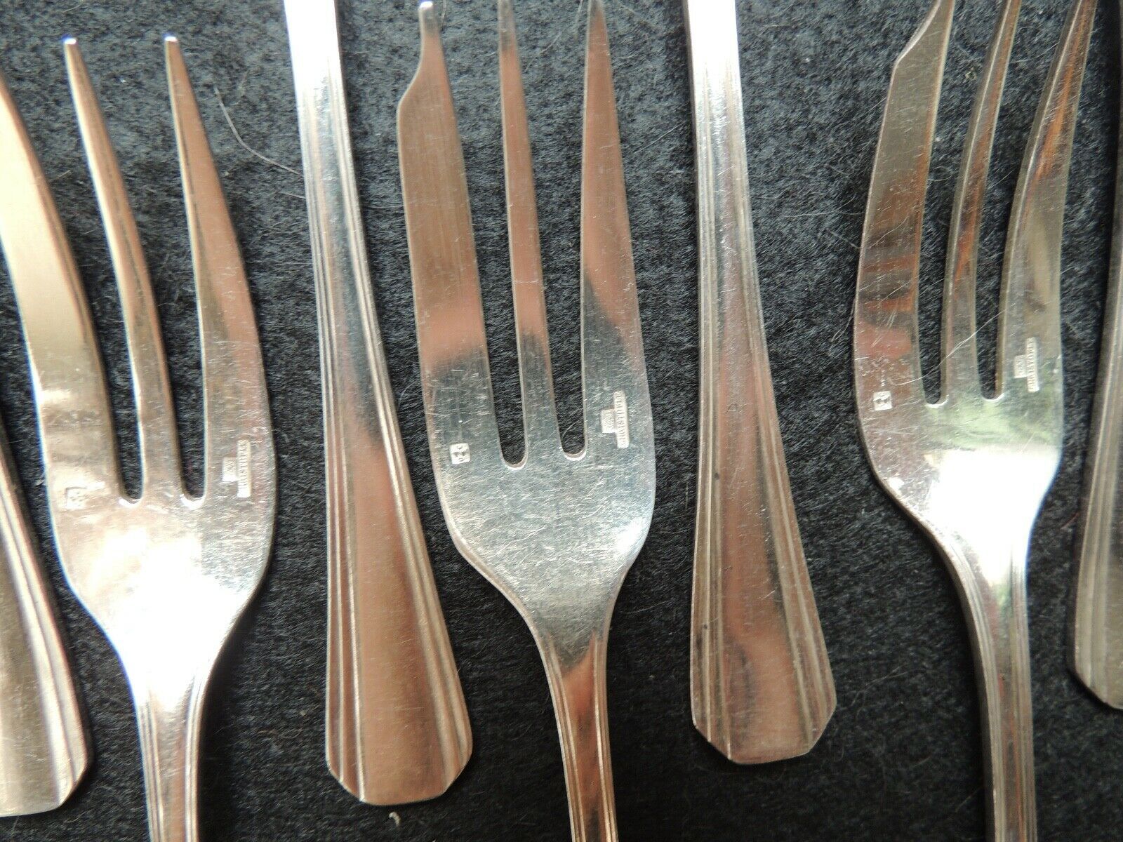 Christofle 12 cake forks model Boreal silver metal