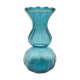 Vintage glass vase, blue