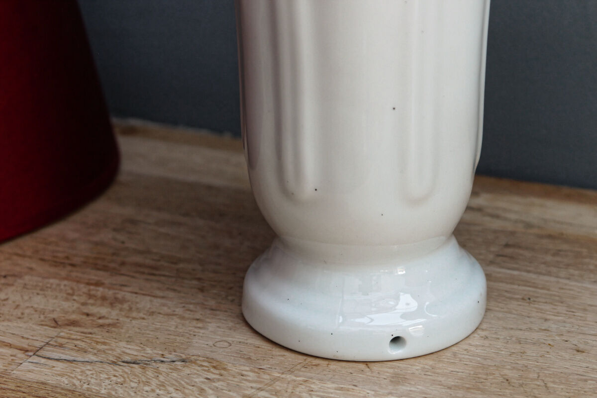 White porcelain lamp foot