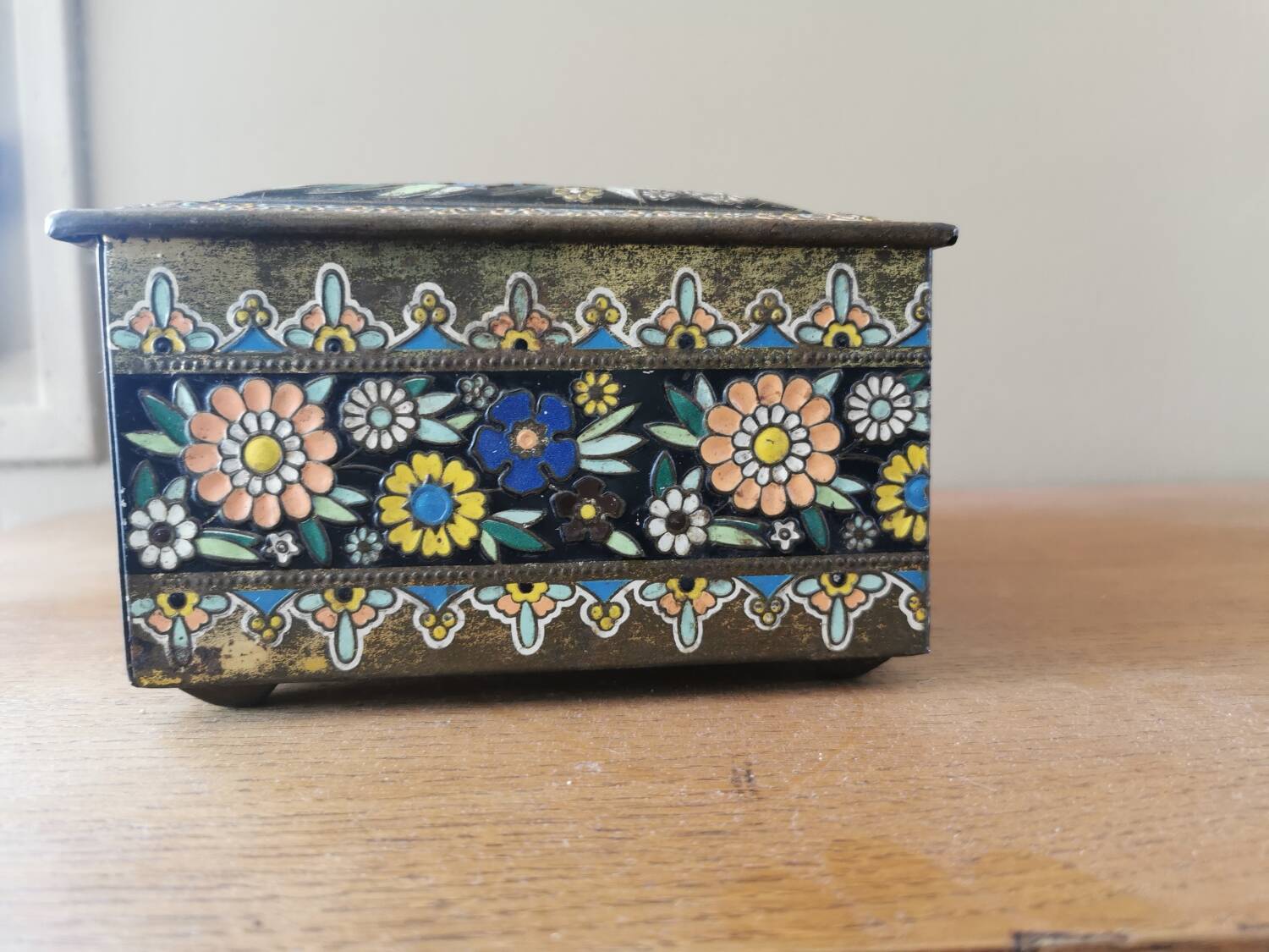 Vintage painted metal box