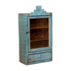 old Art Deco wall display case in original blue teak Burmese patina