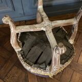 Late 19th century stool decorated with macaroons and claw feet