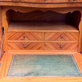 Old French secretary in bronze and wood marquetry.