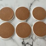 Lot of 6 ethnic ceramic coasters with tribal masks.