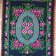 Floral handwoven green and fuchsia rug, made in wool, bohemian design 170x232cm