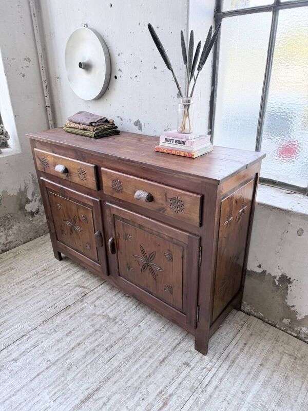 Meuble de rangement confiturier art populaire savoyard 1950