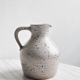 Handcrafted pitcher, speckled white ceramic
