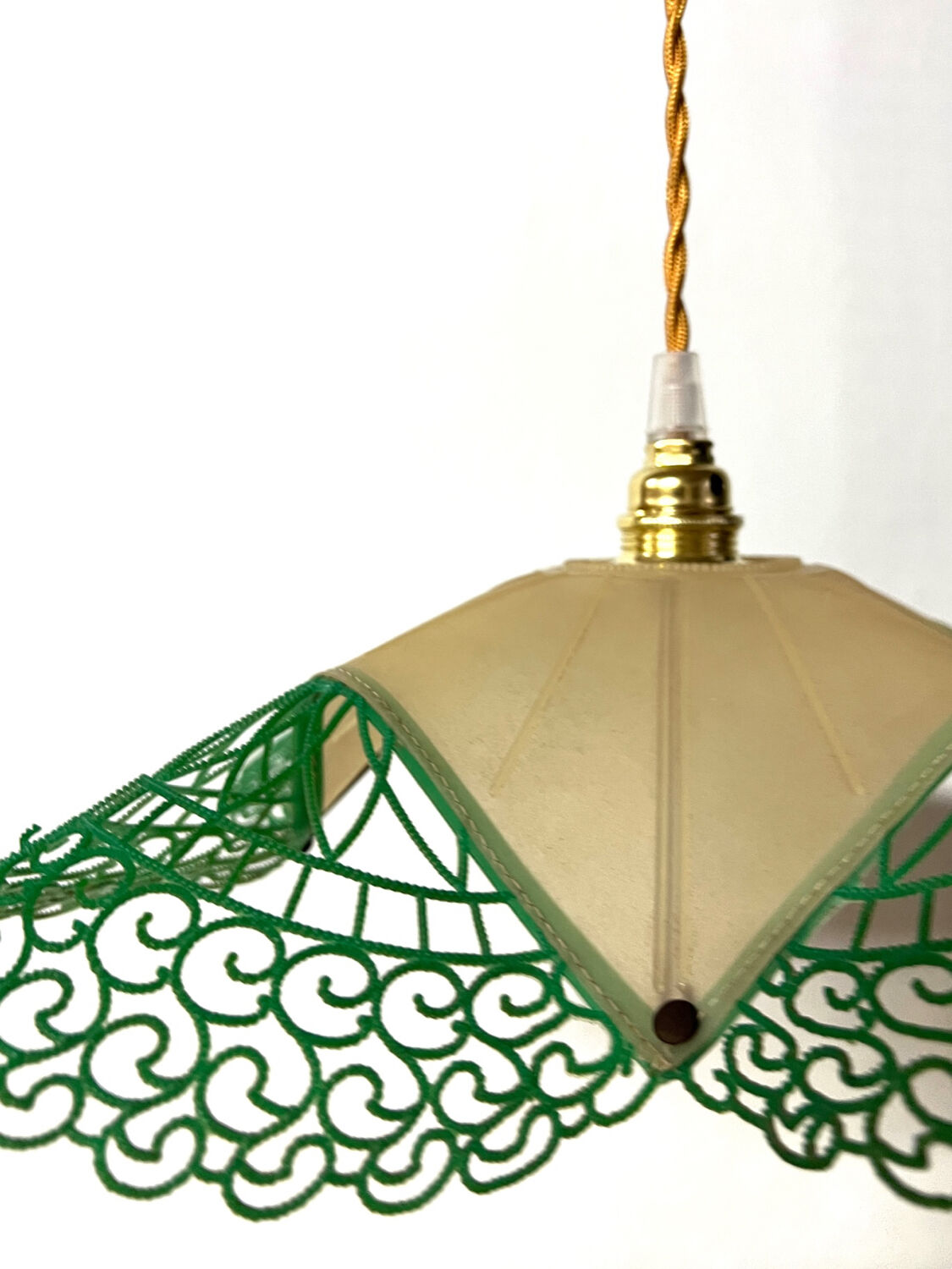 Lampe suspension vintage verte - upcycling