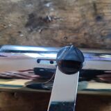 Spot mural orientable en métal chromé et aluminium noir