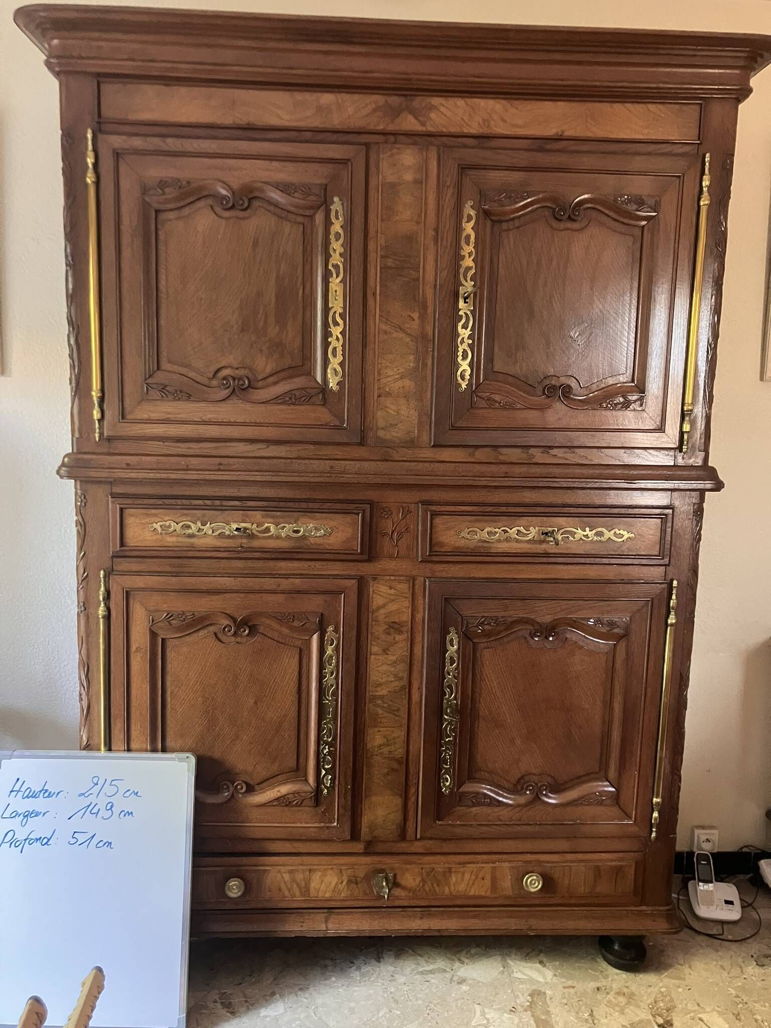 buffet with 2 bodies in solid oak