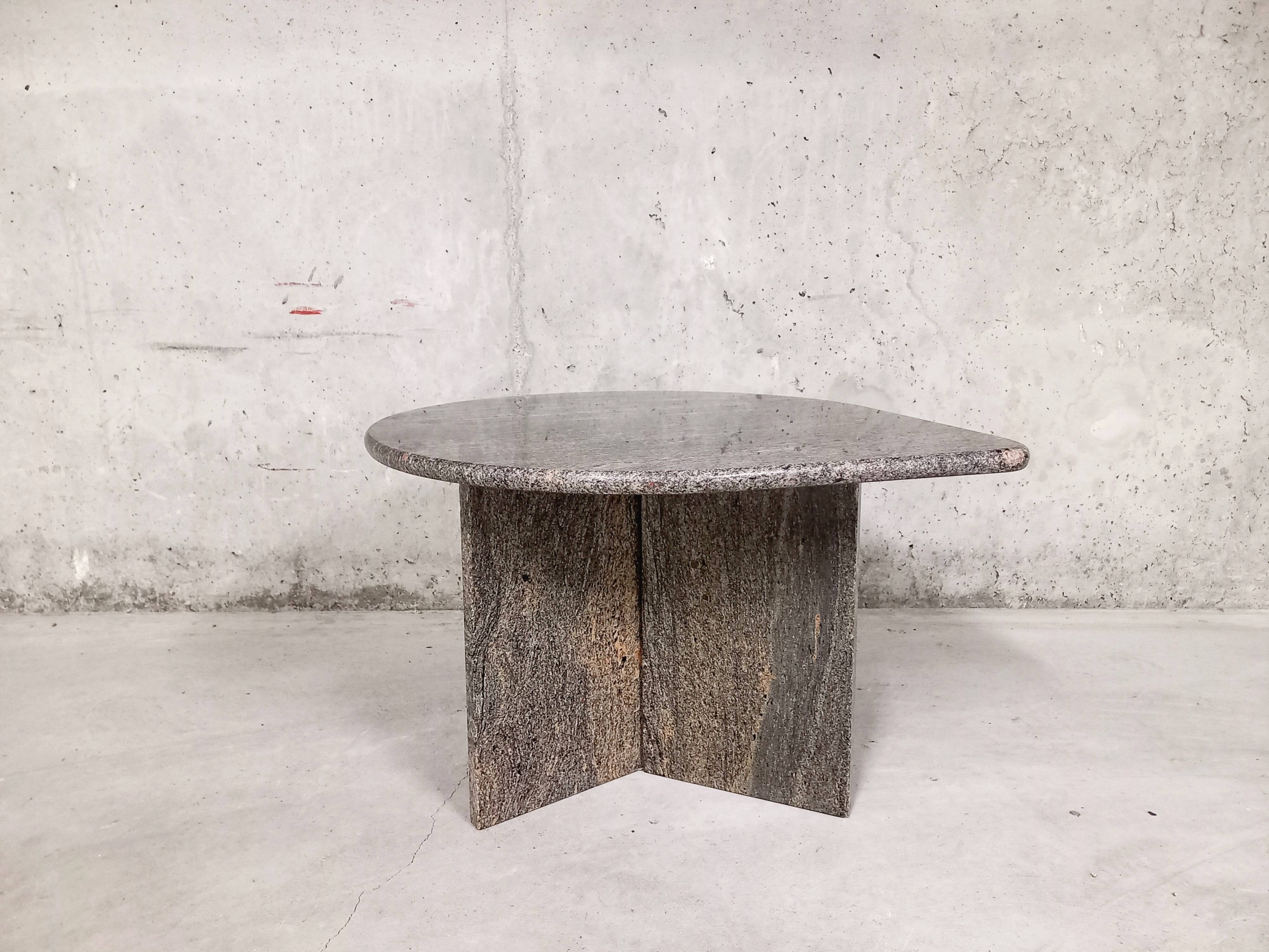 Vintage coffee table in gray granite 70s