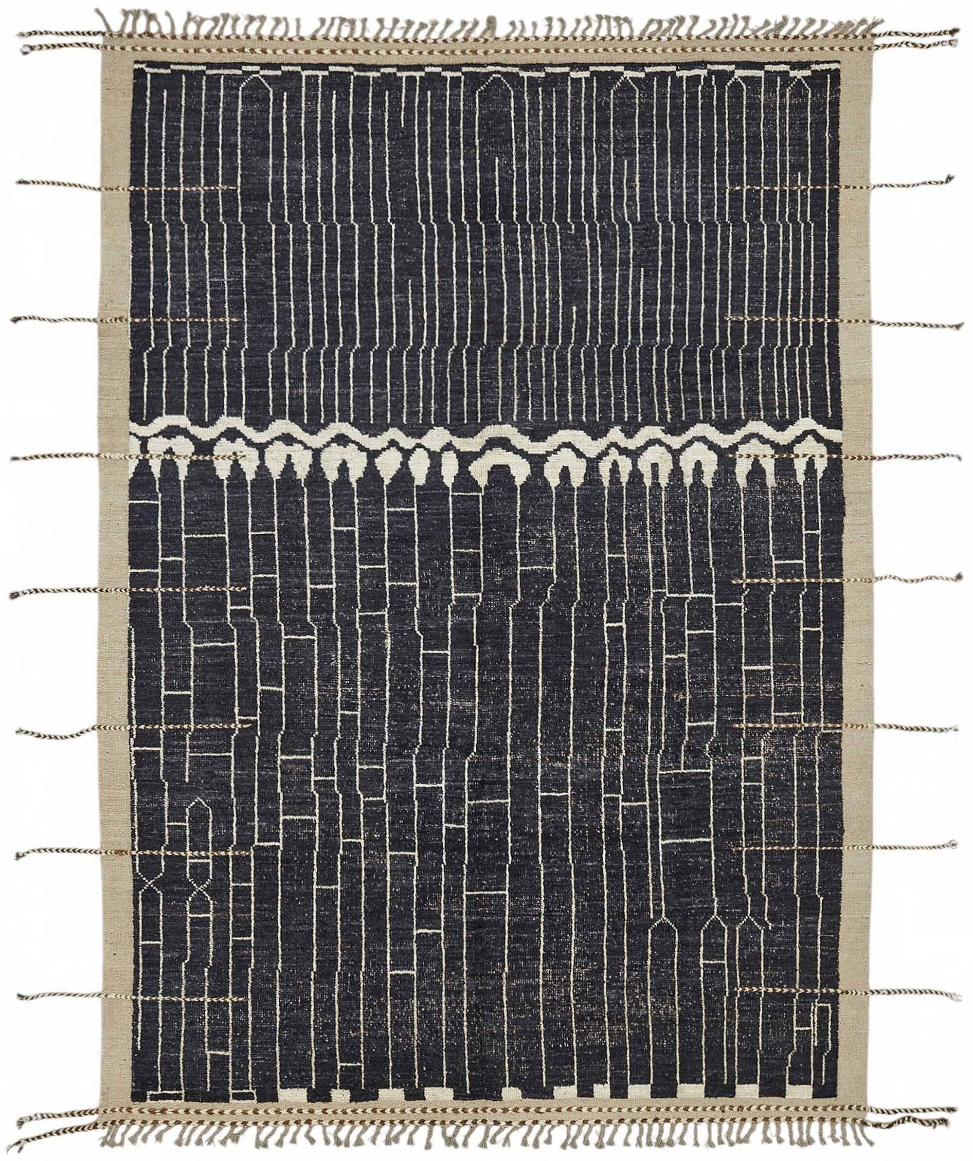 Handmade Tribal Decorative 209 cm x 300 cm Blue Wool Carpet