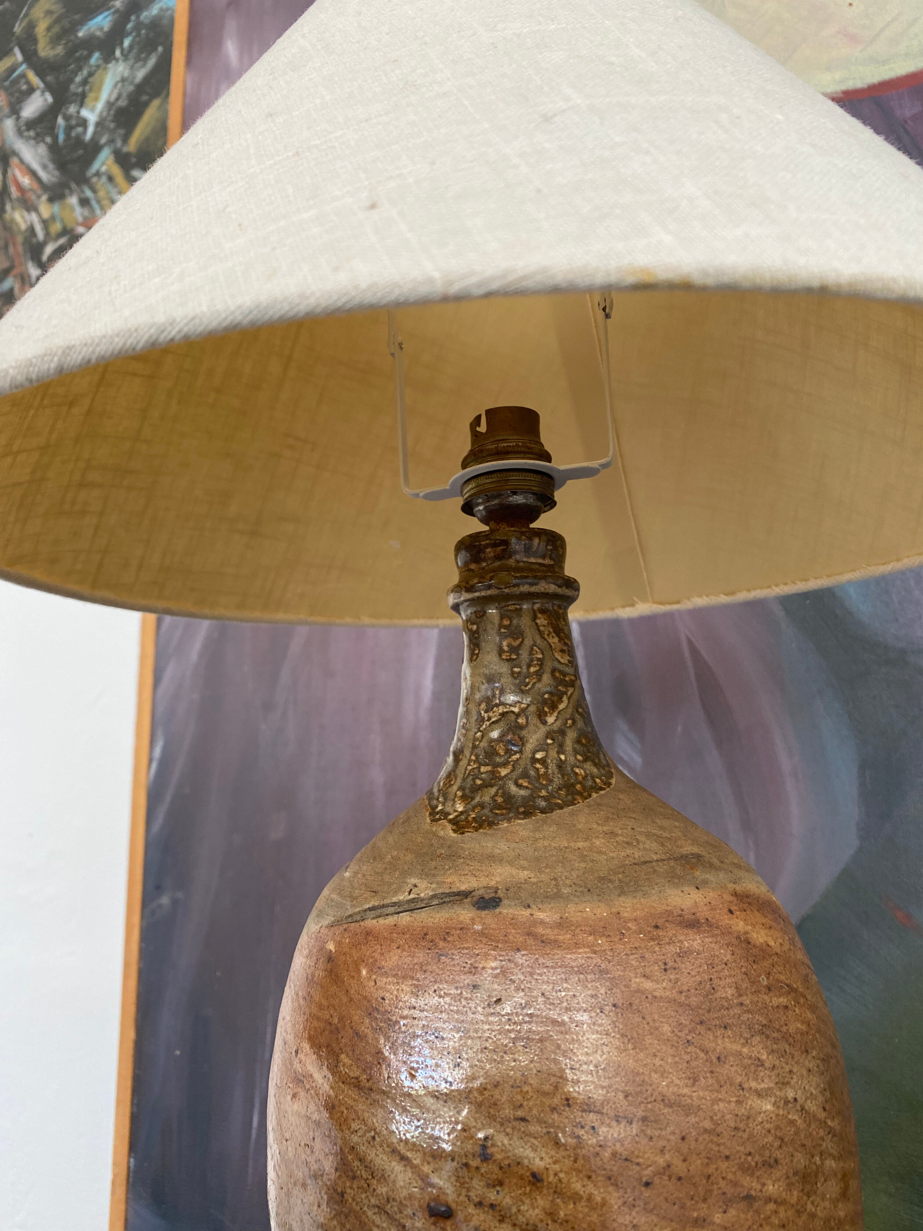 Lampe grès émaillé vintage années 60