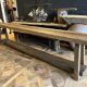 Tall console table in solid antique oak - 335cm long