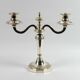 Pair of 2-light silver-plated candelabras – double moon hallmarks