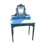 Former hairdresser - blue painted wood toilet table