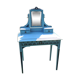 Former hairdresser - blue painted wood toilet table