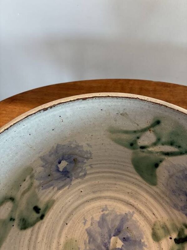 Saladier ancien Vallauris signé Thiry, 24 cm