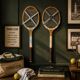 Vintage Pinguin rackets from the 1960s.
