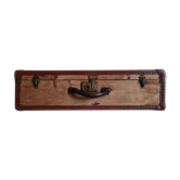 Old wooden and leather trunk