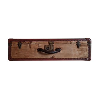 Old wooden and leather trunk