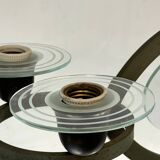 Pietro Chiesa, Art Deco chandelier in solid lacquered brass and glass. Italy 1930s