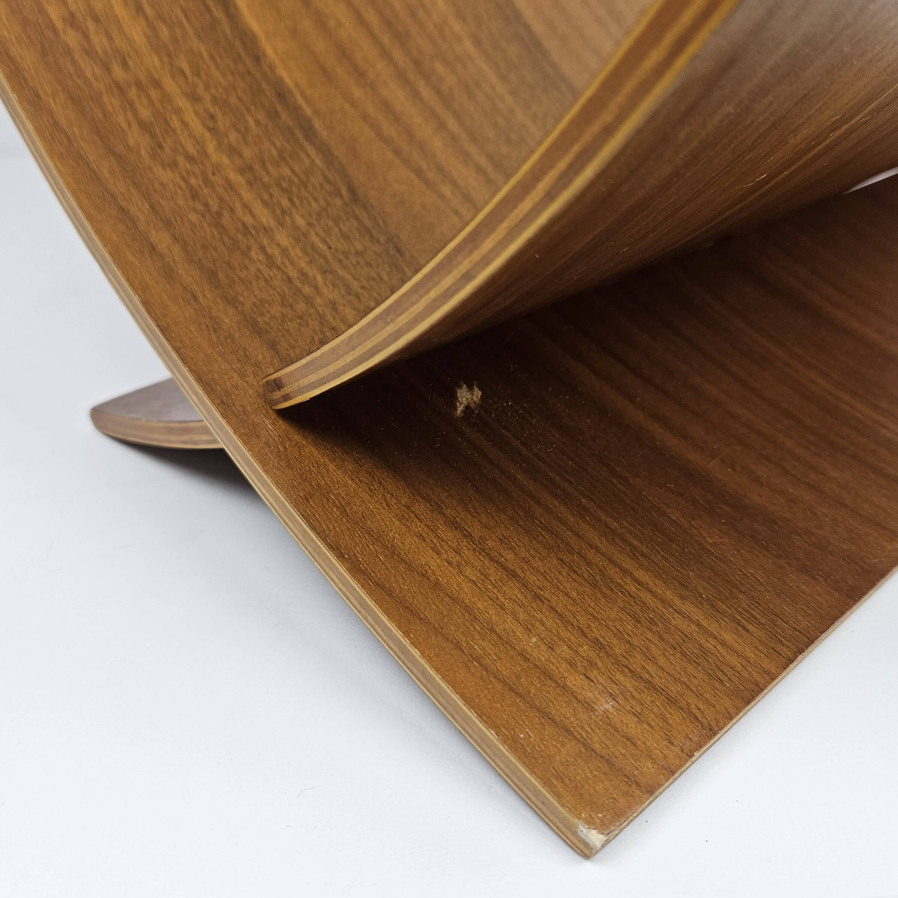 Scandinavian Magazine Rack in Teak Veneered Plywood, 1970's