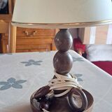 Brutalist style wooden lamp