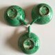Cups green glazed ceramic, marius giuge, vallauris 50's