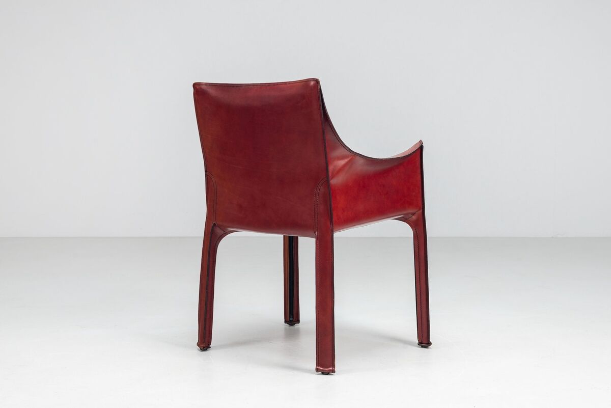 Mario Bellini model Cab 413 dining armchair in leather Cassina Italy 1977