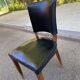 Vintage Art Deco Chair / 1950s – Wood & Black Faux Leather