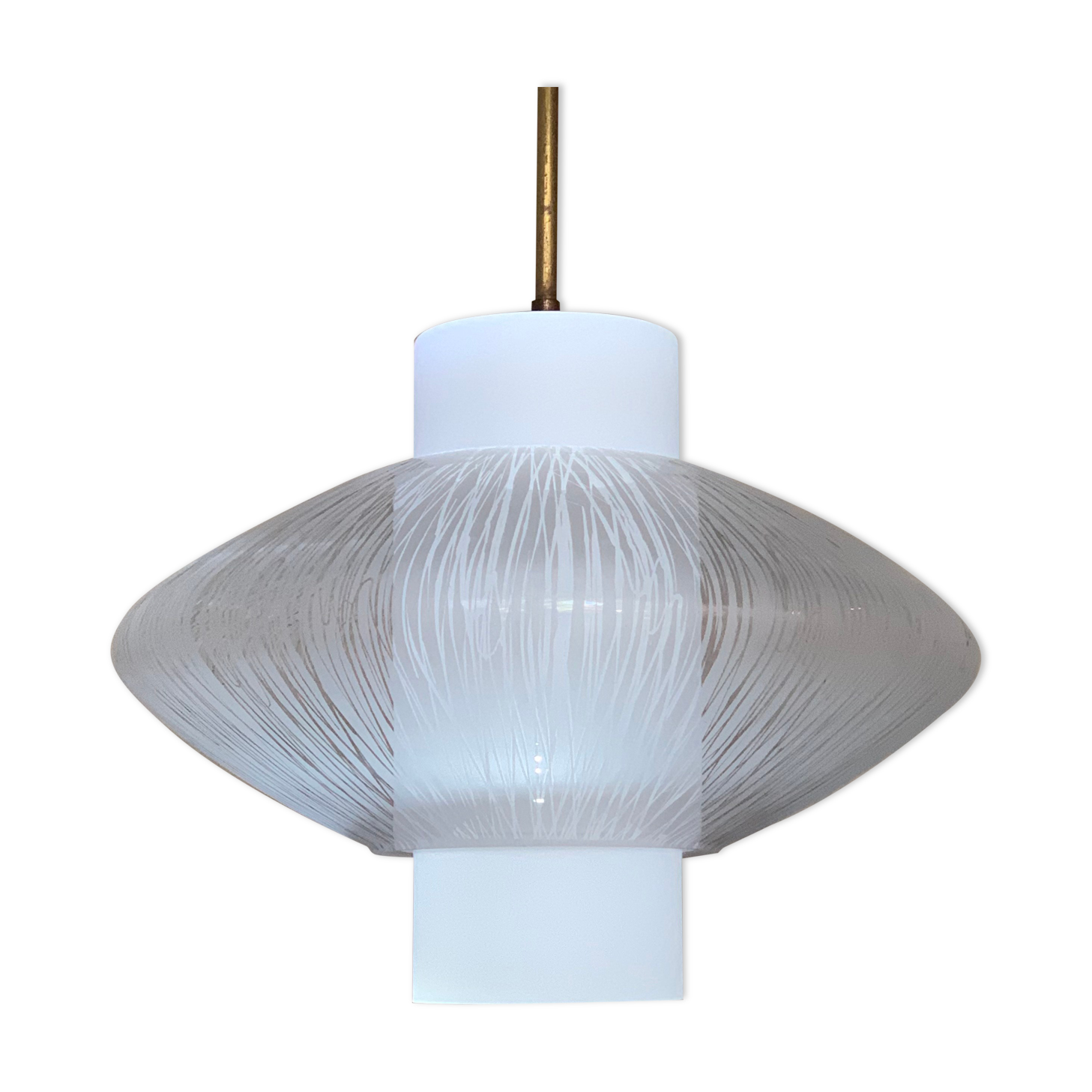 Vintage double opaline pendant lamp