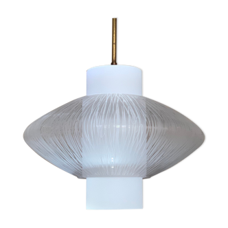 Vintage double opaline pendant lamp