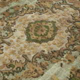 Handwoven overdyed turkish 1970s 170 x 271 cm brown carpet