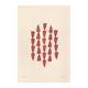 Abstract painting on paper, dark red illustration signed Eawy.